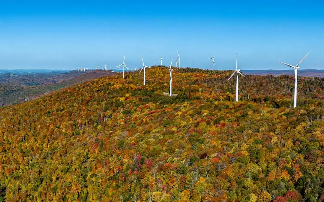 Aerial view of West Virginia Wind Turbines by UA-Visions