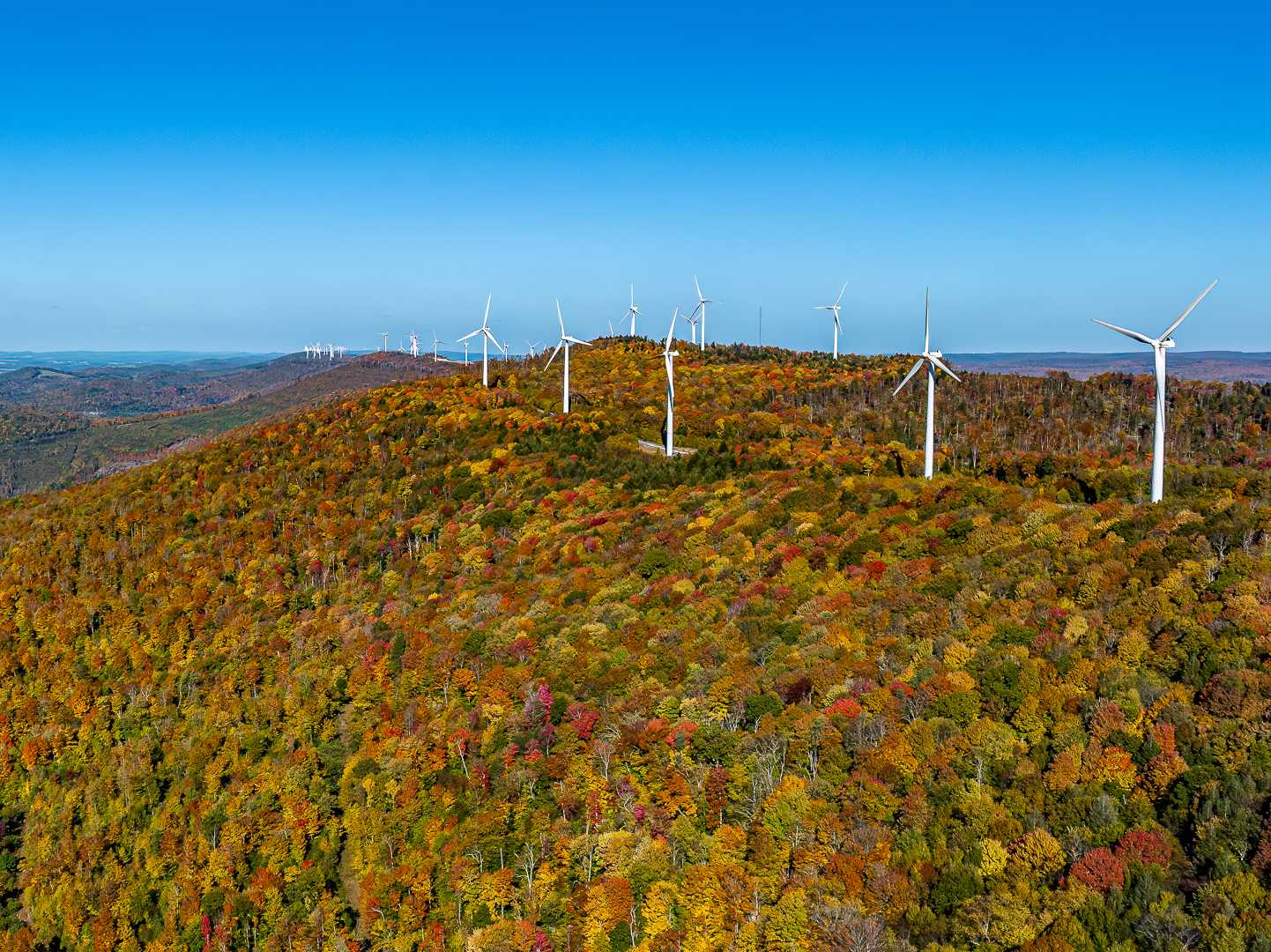 Aerial view of West Virginia Wind Turbines by UA-Visions