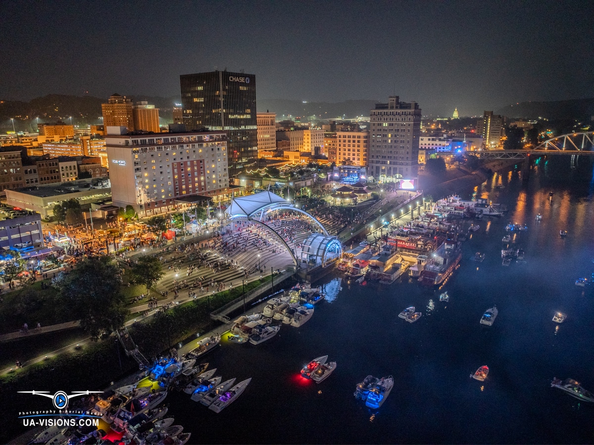 Experience the Allure of a City at Night with this Breathtaking Aerial View