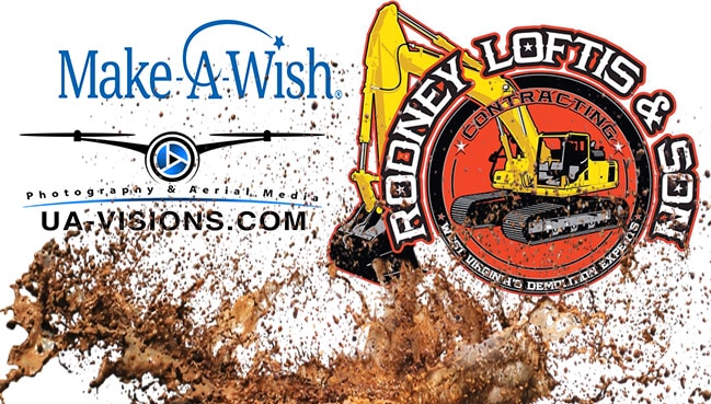 Excavator at work at a Make-A-Wish charity event captured by UA-Visions' aerial photography
