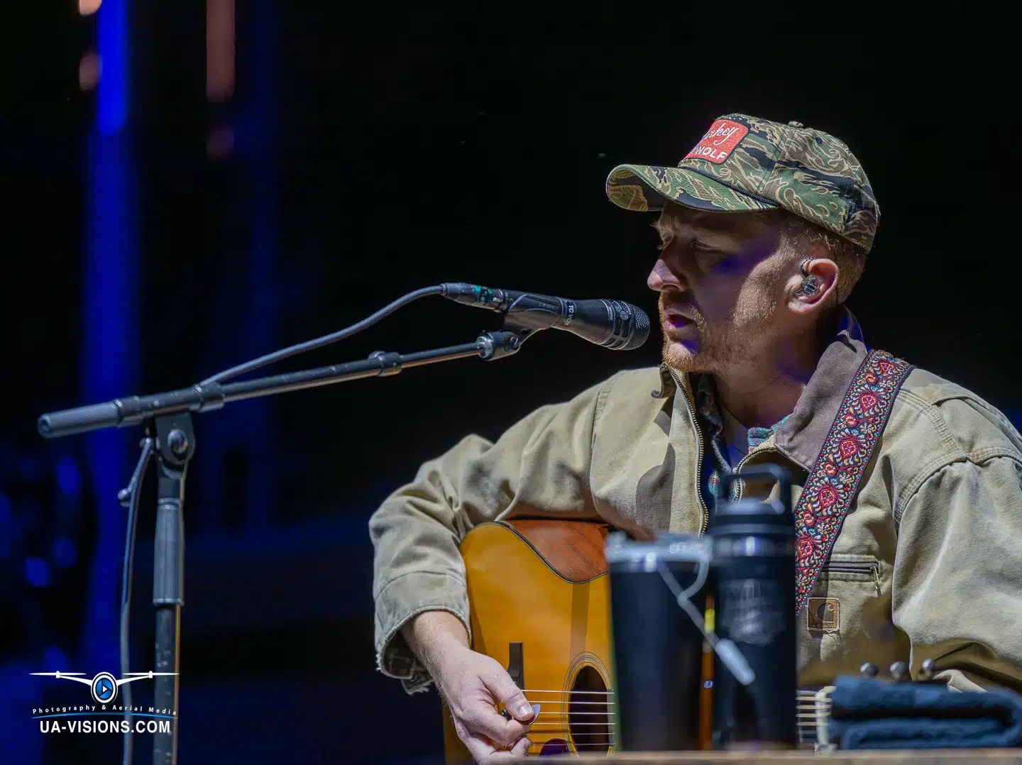 Tyler Childers immersed in a heartfelt performance, connecting deeply with the Healing Appalachia audience.