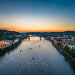 Digital Print - An Aerial Riverboat Sunset on a Summer Evening Mockup-1