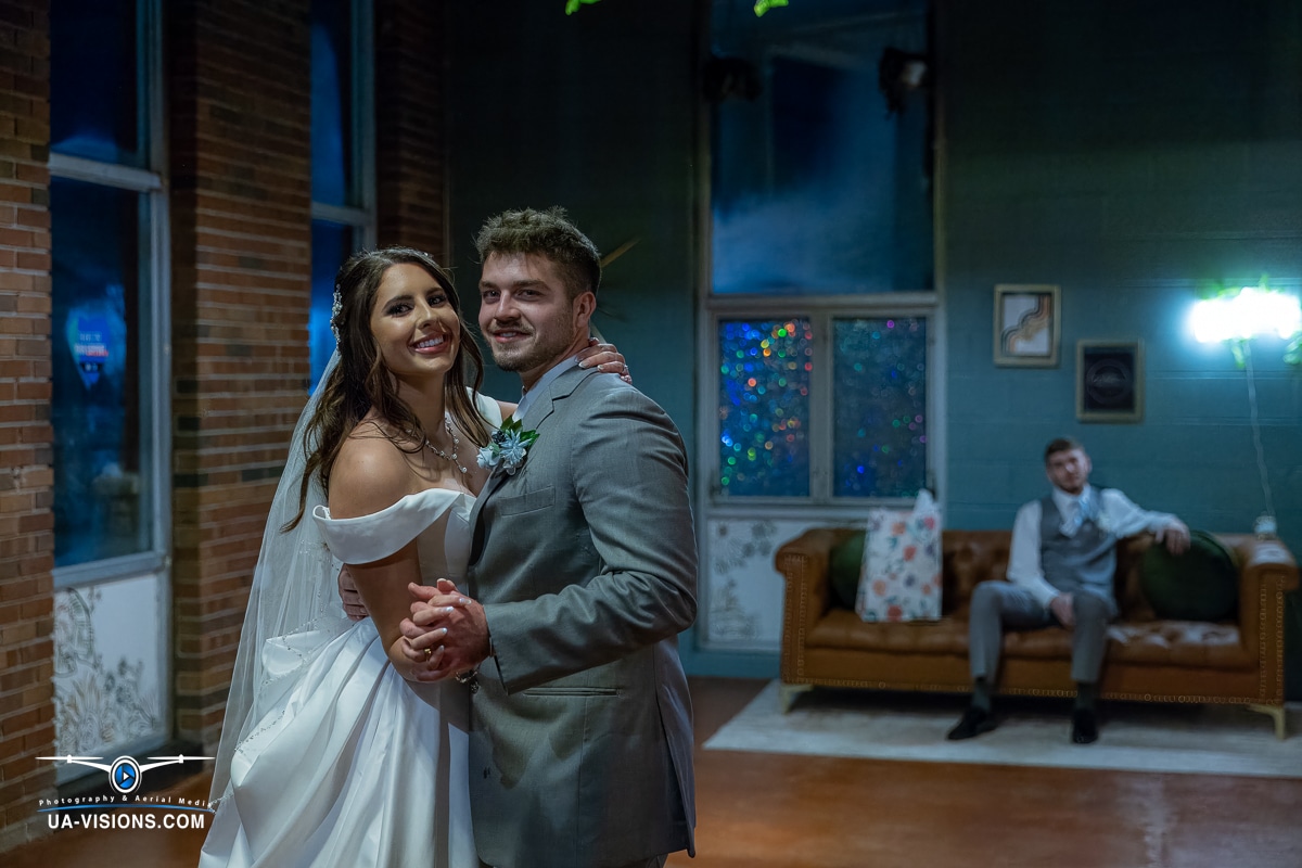 Katilyn and Logan Gaddy in their first dance at their wedding venue in Hurricane, WV.