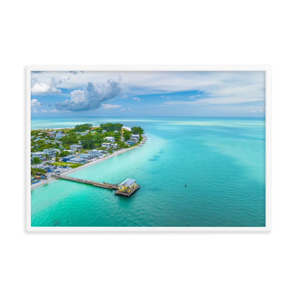 Pier in the Tropics | premium-luster-photo-paper-framed-poster-in-white-24x36-transparent-66126b3527b23
