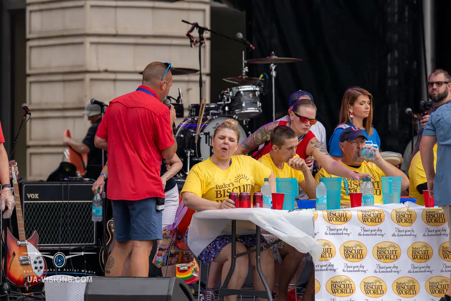 The Hotdog Eating Contest at the 2024 Charleston Sternwheel Regatta taken by the UA-Visions Team