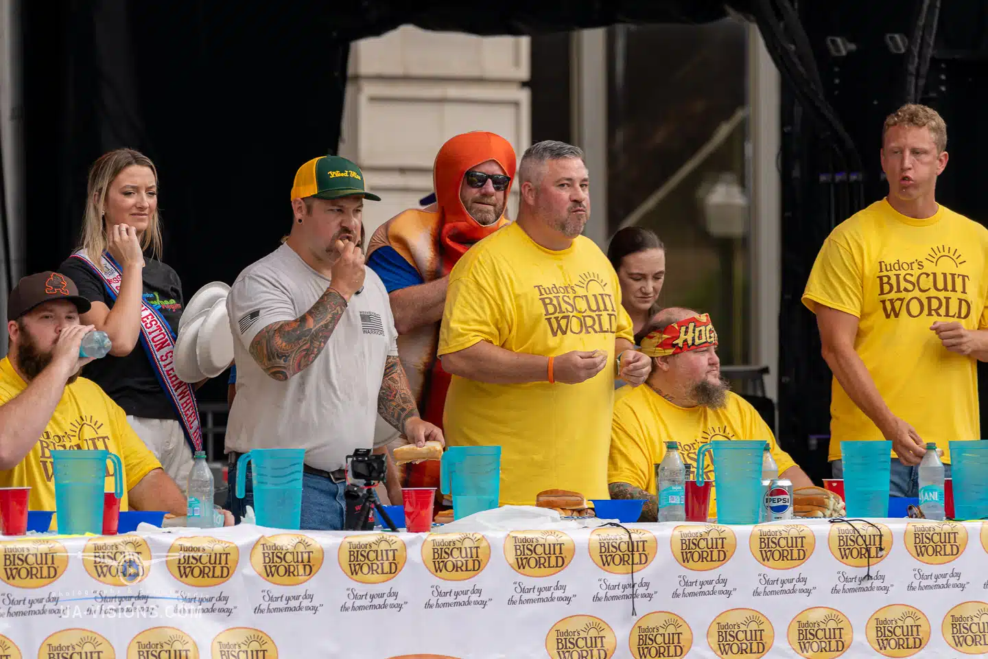 The Hotdog Eating Contest at the 2024 Charleston Sternwheel Regatta taken by the UA-Visions Team